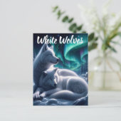 Ethereal Bond weiße Wölfe ruhen Postkarte (Stehend Vorderseite)