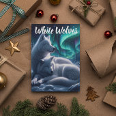 Ethereal Bond weiße Wölfe ruhen Postkarte