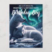 Ethereal Bond weiße Wölfe zum Geburtstag einladen Postkarte (Vorderseite)