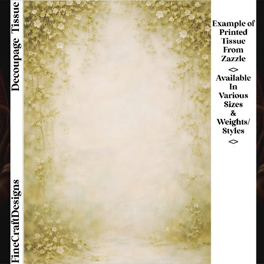 Ethereal Botanical Background FH7 Decoupage Seidenpapier