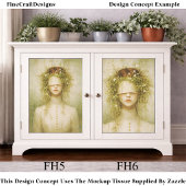 Ethereal Botanical Blindfold Woman FH6 Decoupage Seidenpapier