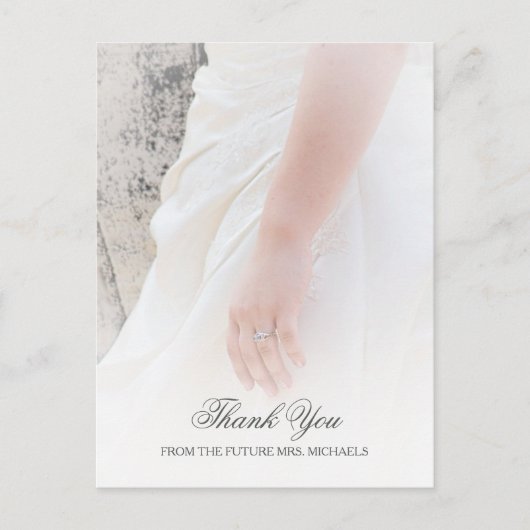 Ethereal Brides Hand Foto Brautparty Vielen Dank Postkarte (Vorderseite)