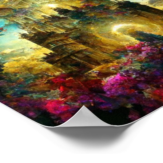 Ethereal Burg 8 Fantasy Art Poster (Ecke)