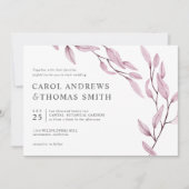 Ethereal Burgundy | Chic Botanical Blätter Hochzei Einladung (Vorderseite)