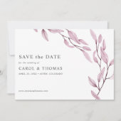 Ethereal Burgundy | chic botanisch Save the Date Einladung (Vorderseite)