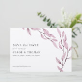 Ethereal Burgundy | chic botanisch Save the Date Einladung (Stehend Vorderseite)