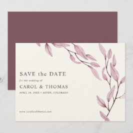 Ethereal Burgundy | chic botanisch Save the Date Einladung