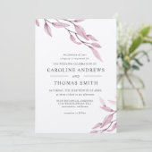 Ethereal Burgundy | Hochzeit von botanischen Blätt Einladung (Stehend Vorderseite)