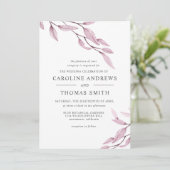 Ethereal Burgundy | Hochzeit von botanischen Blätt Einladung (Stehend Vorderseite)