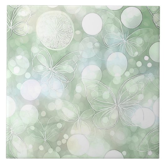 Ethereal Butterfly Glow Green ID1184b Fliese (Vorderseite)