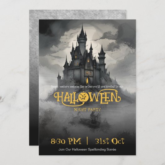 Ethereal Castle Halloween-Party Einladung (Vorne/Hinten)