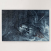 Ethereal Cat in Smoke & Mist – Mystical Puzzle (Horizontal)