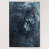 Ethereal Cat in Smoke & Mist – Mystical Puzzle (Vertikal)
