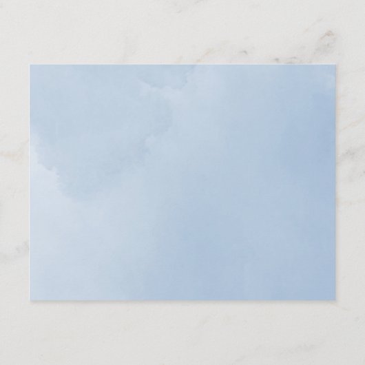 Ethereal Cloud Blue Watercolor Script Empfang Begleitkarte (Rückseite)