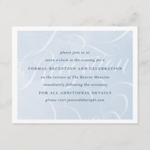 Ethereal Cloud Blue Watercolor Script Empfang Begleitkarte