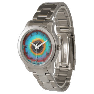 Ethereal Cosmic Eye Monogram Lebendige Abstrakte K Armbanduhr