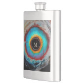 Ethereal Cosmic Eye Monogram Lebendige Abstrakte K Flachmann (Links)