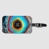 Ethereal Cosmic Eye Monogram Lebendige Abstrakte K Gepäckanhänger (Vorderseite (Horizontal))