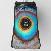 Ethereal Cosmic Eye Monogram Lebendige Abstrakte K Golf Headcover (Rotieren 90)