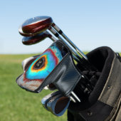 Ethereal Cosmic Eye Monogram Lebendige Abstrakte K Golf Headcover (In Situ)