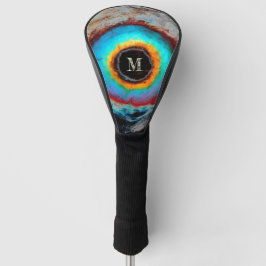 Ethereal Cosmic Eye Monogram Lebendige Abstrakte K Golf Headcover