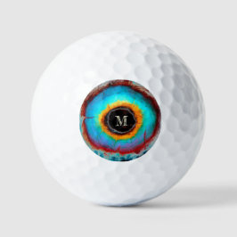 Ethereal Cosmic Eye Monogram Lebendige Abstrakte K Golfball