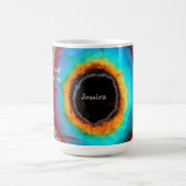 Ethereal Cosmic Eye Monogram Lebendige Abstrakte K Kaffeetasse (Mittel)