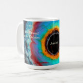 Ethereal Cosmic Eye Monogram Lebendige Abstrakte K Kaffeetasse (Vorderseite Links)