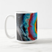 Ethereal Cosmic Eye Monogram Lebendige Abstrakte K Kaffeetasse (Links)