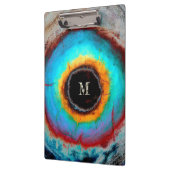 Ethereal Cosmic Eye Monogram Lebendige Abstrakte K Klemmbrett (Links)