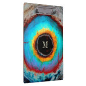 Ethereal Cosmic Eye Monogram Lebendige Abstrakte K Klemmbrett (Rechts)