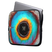 Ethereal Cosmic Eye Monogram Lebendige Abstrakte K Laptopschutzhülle (Vorderseite Links)