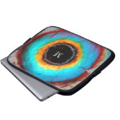 Ethereal Cosmic Eye Monogram Lebendige Abstrakte K Laptopschutzhülle (Vorne Knopf)