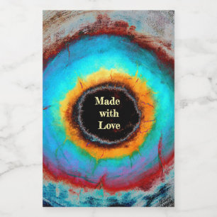 Ethereal Cosmic Eye Monogram Lebendige Abstrakte K Lebensmitteletikett