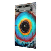 Ethereal Cosmic Eye Monogram Lebendige Abstrakte K Mini Klemmbrett (Gewinkelt2)