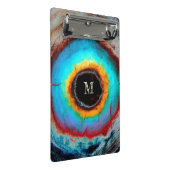 Ethereal Cosmic Eye Monogram Lebendige Abstrakte K Mini Klemmbrett (Schrägansicht)