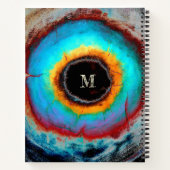 Ethereal Cosmic Eye Monogram Lebendige Abstrakte K Notizblock (Rückseite)