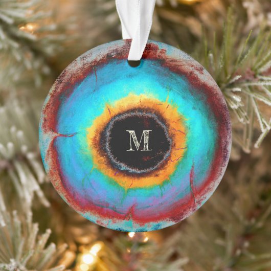 Ethereal Cosmic Eye Monogram Lebendige Abstrakte K Ornament (Baum)