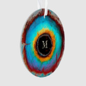 Ethereal Cosmic Eye Monogram Lebendige Abstrakte K Ornament (Vorderseite)