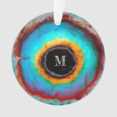 Ethereal Cosmic Eye Monogram Lebendige Abstrakte K Ornament (Vorderseite)
