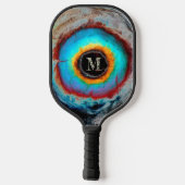 Ethereal Cosmic Eye Monogram Lebendige Abstrakte K Pickleball Schläger (Rückseite)