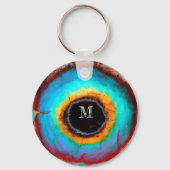 Ethereal Cosmic Eye Monogram Lebendige Abstrakte K Schlüsselanhänger (Vorderseite)