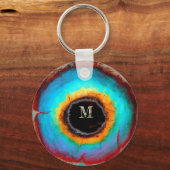 Ethereal Cosmic Eye Monogram Lebendige Abstrakte K Schlüsselanhänger (Vorderseite)