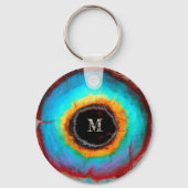 Ethereal Cosmic Eye Monogram Lebendige Abstrakte K Schlüsselanhänger (Rückseite)