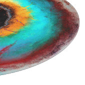 Ethereal Cosmic Eye Monogram Lebendige Abstrakte K Schneidebrett (Ecke)