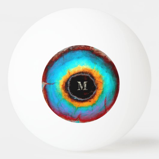 Ethereal Cosmic Eye Monogram Lebendige Abstrakte K Tischtennisball (Vorderseite)
