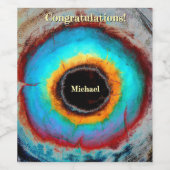 Ethereal Cosmic Eye Monogram Lebendige Abstrakte K Weinetikett (Einzelnes Label)