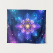 Ethereal Cosmic Lotus Tapestry Wandteppich (Vorderseite (Horizontal))