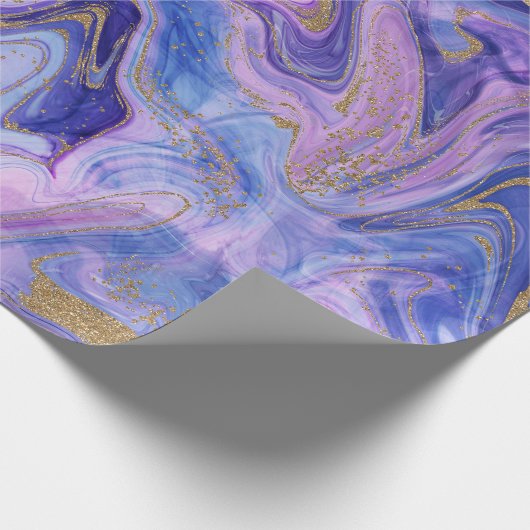 Ethereal Cotton Candy Marble Fantasy Watercolor Geschenkpapier (Ecke)