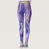 Ethereal Cotton Candy Marble Fantasy Watercolor Leggings (Vorderseite)